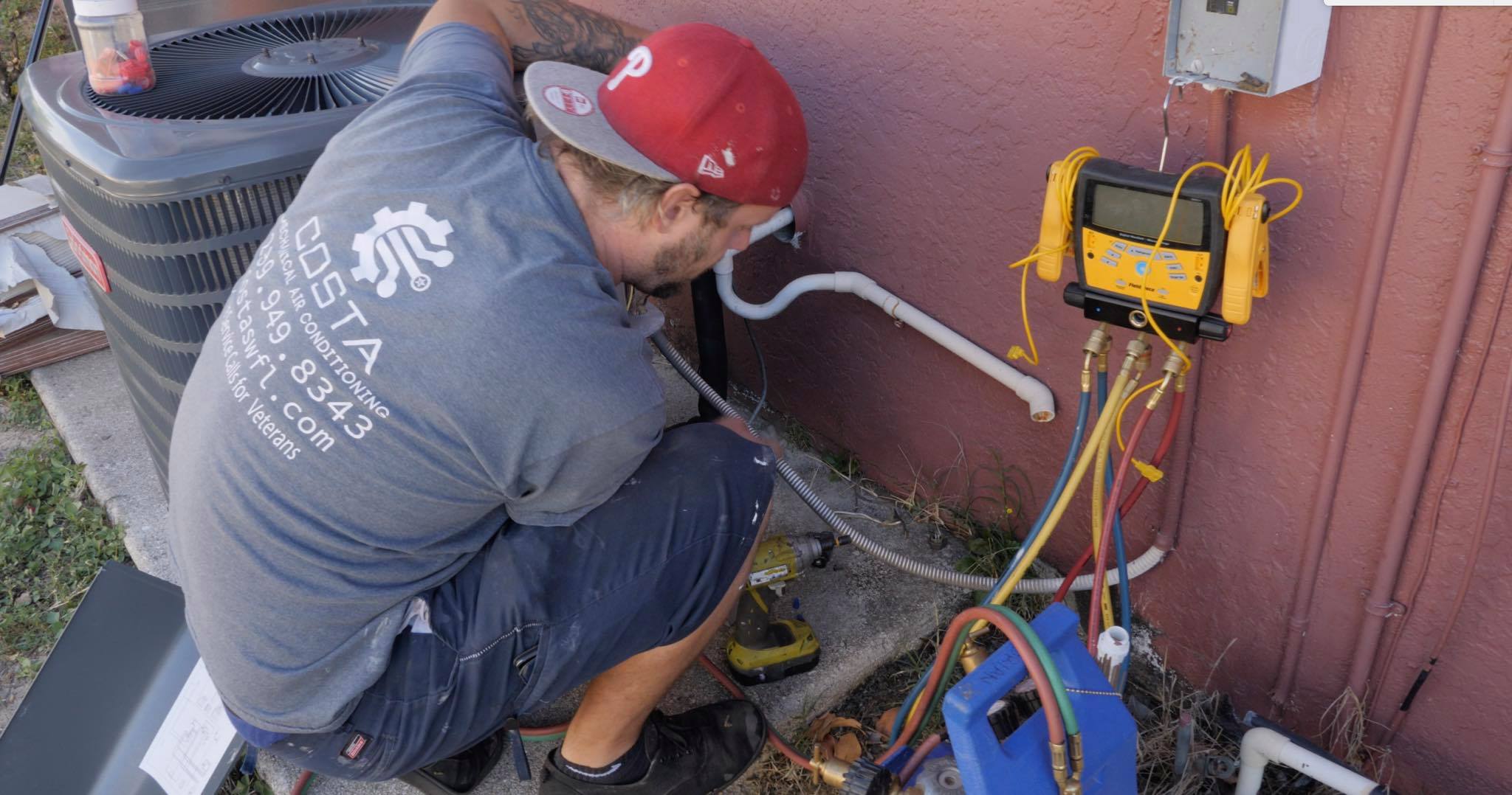 Costa Mechanical technician servicing commercial refrigeration equipment