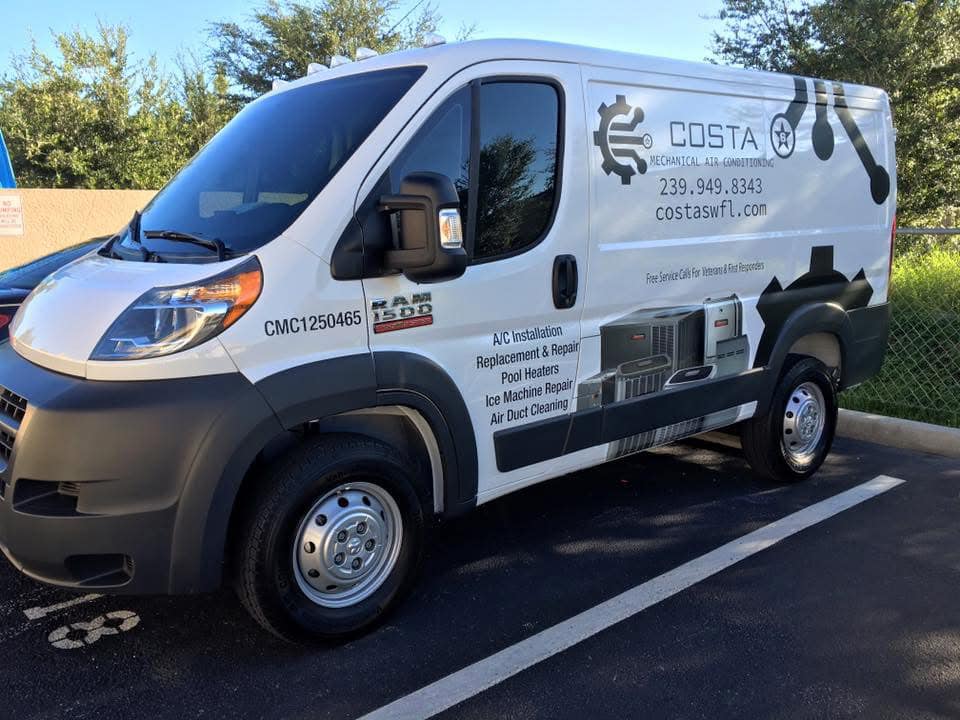 Costa Mechanical service van in Cape Coral, FL
